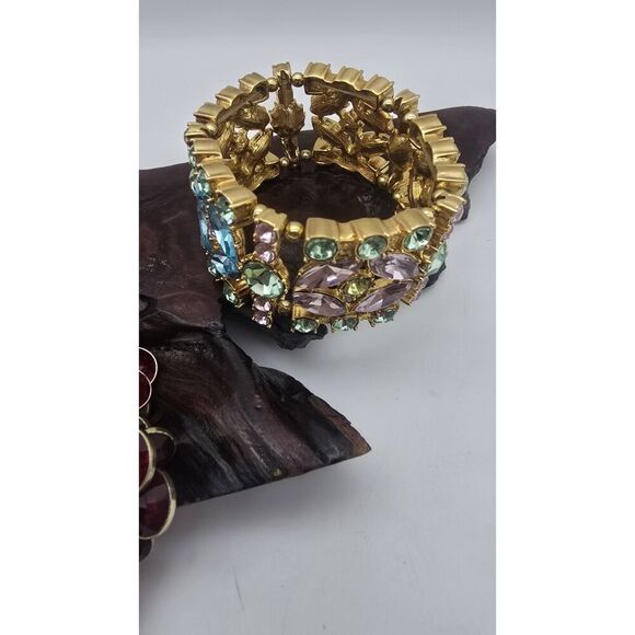 Vintage to Now One Size Stretch & Wrap Bracelet Lot ( 4 ) Rhinstone Bling - Picture 9 of 15